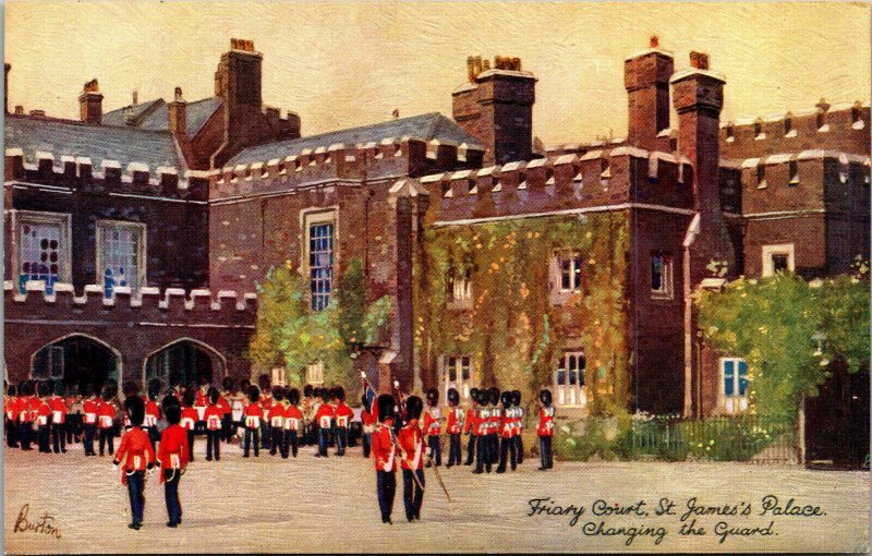 Vtg Friary Court St James Palace Guard London Burton Oilette 3639 Tucks Postcard