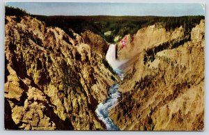 1971 Yellowstone Falls & Canyon From Artist Point Lower Junction Posted Postcard