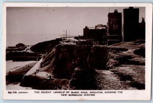 Brighton Essex England Postcard Recent Landslip at Black Rock c1930's RPPC Photo