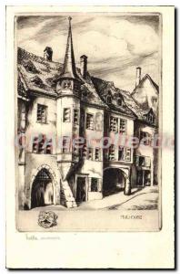 Old Postcard Mulhouse old house