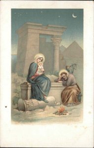 Christmas Nativity Baby Jesus Mary and Joseph c1910 Vintage Postcard