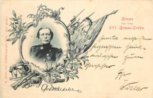 Grus Aus Postcard XVI Armee Korps German Empire Gottlieb Graf von Haeseler