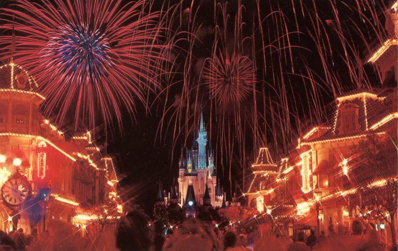 FL - Orlando. Walt Disneyworld. Fireworks over the Castle