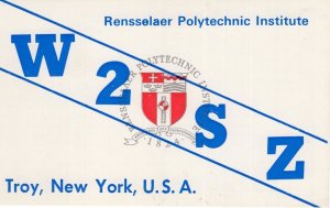 Rensselaer Polytechnic Institute Troy New York Amateur Radio Postcard QSL Card