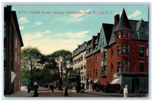 1911 Franklin Street Showing Cheltenham Hotel Cars Buffalo New York NY Postcard