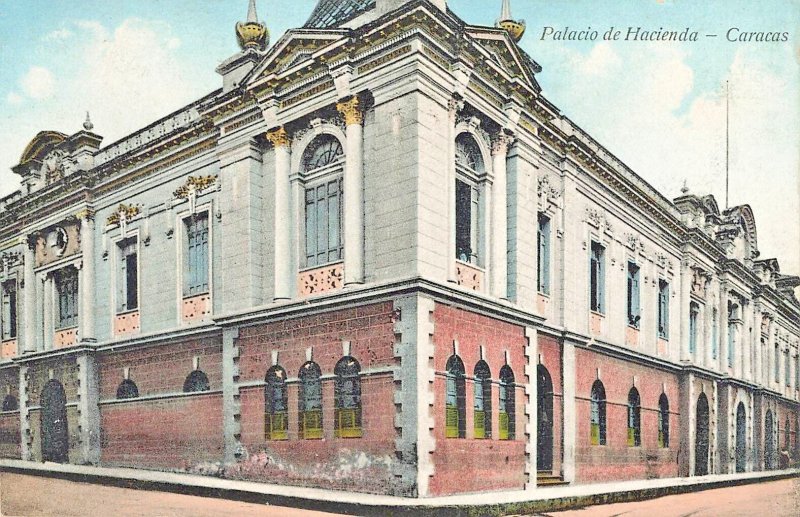 Caracas  Venezuela~Palacio de Hacienda~1925 J M Chirinos TINT PHOTO POSTCARD