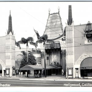 c1940s Hollywood, CA Chinese Theatre RPPC Poggis Real Photo Movies Postcard A100