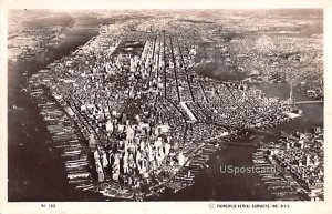 Birds Eye View - Manhattan Island, New York NY Postcard