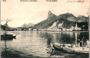 Brazil Rio de Janeiro Corcovado e Botafogo Vintage Postcard C006