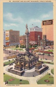 Ohio Cleveland Soldiers And Sailors Monument Public Square 1943