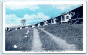 JEFFERSON, NH ~ New Hampshire ~ Roadside CHESTER LODGE & CABINS 1945 Postcard
