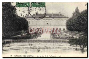 Old Postcard Chalons sur Marne Gardens Prefecture