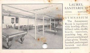 Laurel Maryland Laurel Sanitarium Gymnasium Pool Table Non PC AA69609