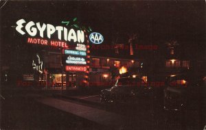 AZ, Phoenix, Arizona, Egyptian Motor Hotel, At Night, Petley Pub No S18969