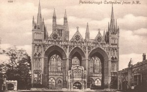 Vintage Postcard 1910's Peterborough Cathedral From N.W. New Westminster