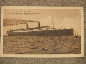 Riesendampfer- des Norddeutschen Loyd-Columbus, unused vintage card