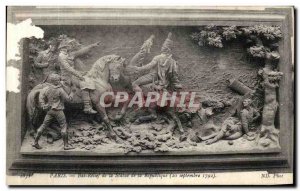 Old Postcard Paris Bas Relief of the Republic September 20, 1792