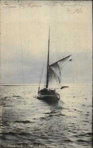 Boat at Hereford Inlet Anglesea NJ c1905 Postcard