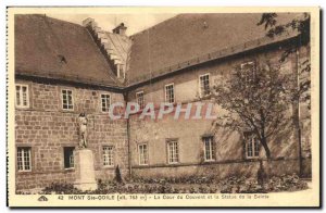 Old Postcard Mont Sainte Odile Convent of the Court and the Statue of St.