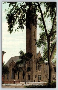 Newark New Jersey~Second Presbyterian Church Close Up~Groundskeeper~c1908 PC