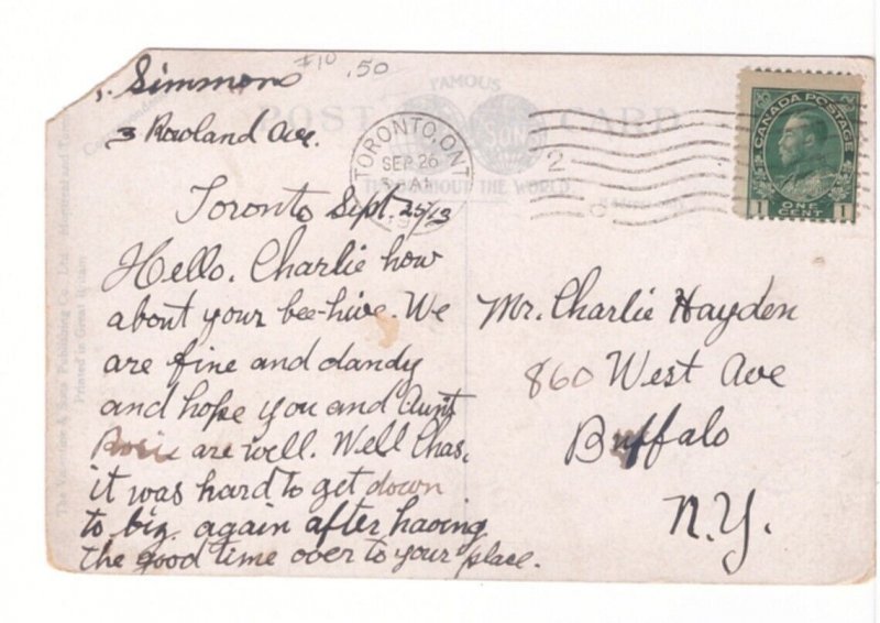 Toronto University Ontario Vintage 1913 Postcard