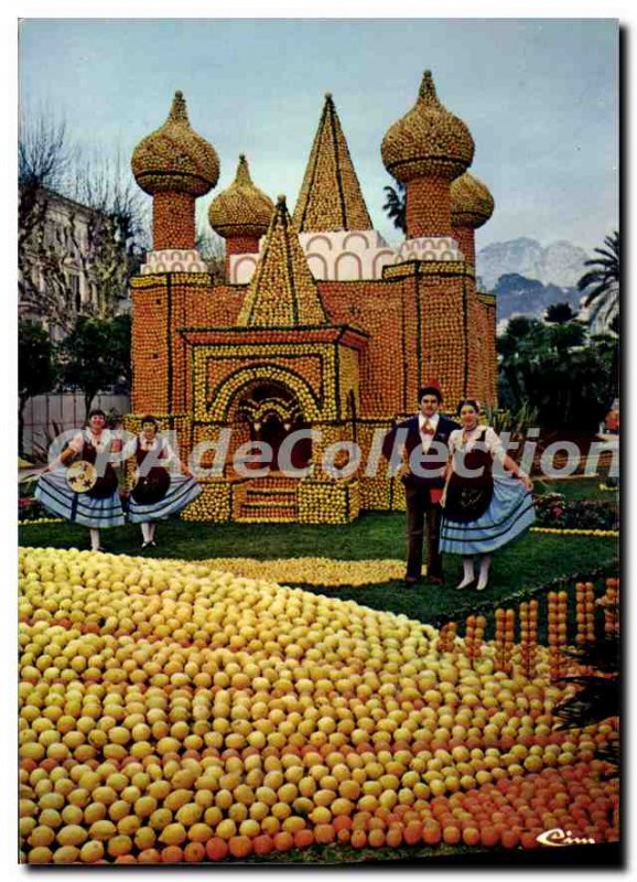 Postcard Moderne Menton lemon festivals