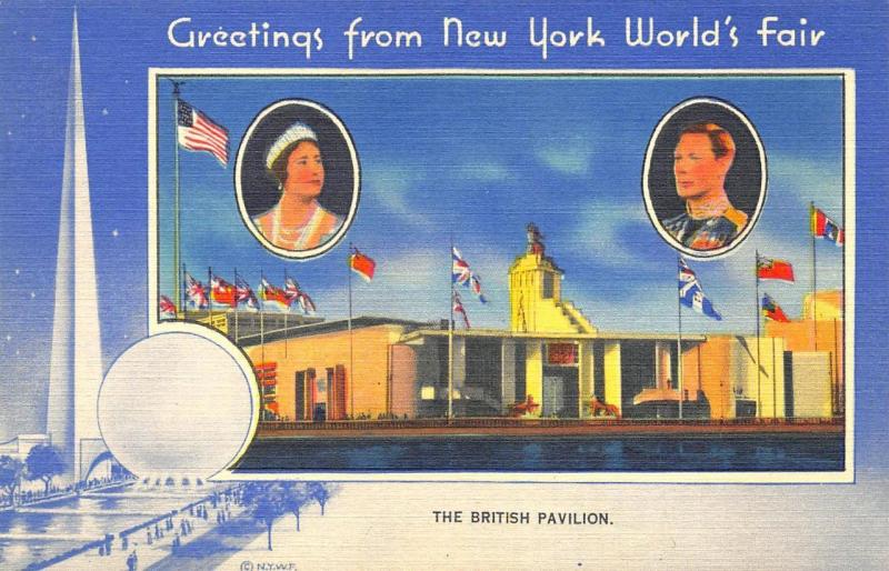 1939 New York World's Fair The British Pavilion Linen Postcard