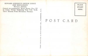 Florence Alabama Howard Johnsons Motor Lodge Vintage Postcard AA92868