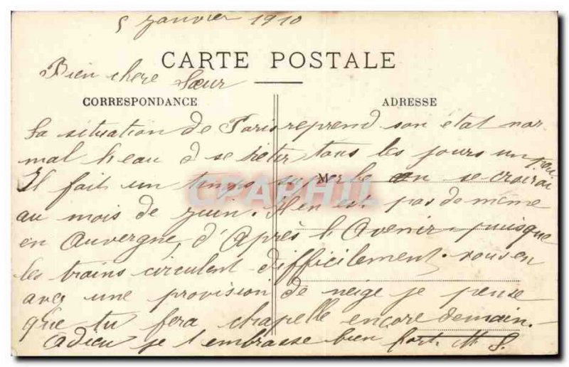 Paris Old Postcard Floods 1910 Avenue Montaigne