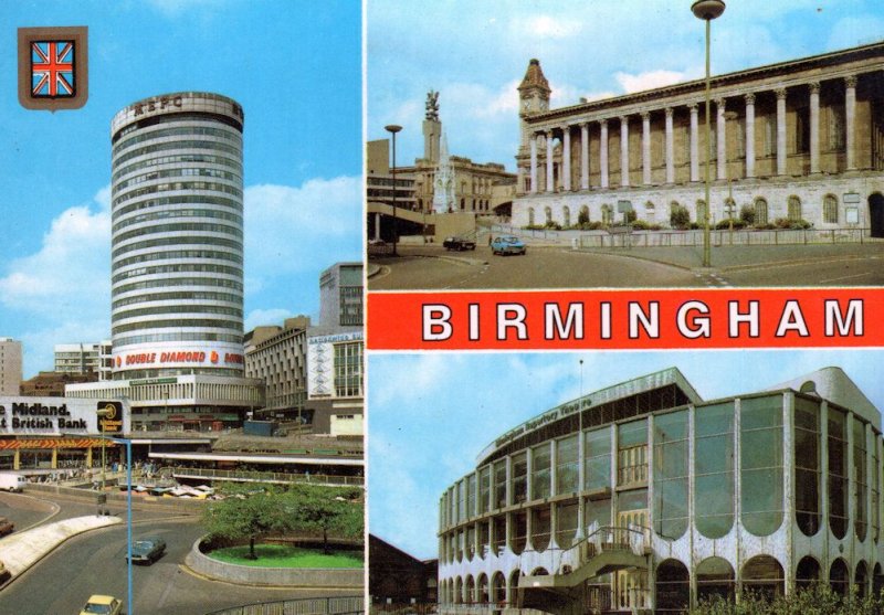 Birmingham Double Diamond Beer Midland Bank Advertising Sign Postcard