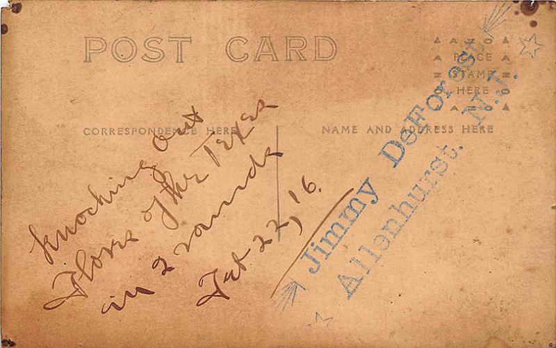 U.S.S. Texas Boxing Match 2-22-1916 Jimmy DeForest Trainer RPPC ...