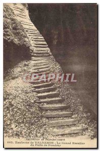 Old Postcard surroundings Valdahon Grand Staircase Poudrey Wells