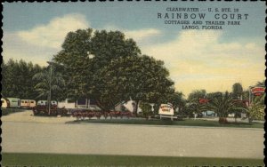 Largo Florida FL Rainbow Court Motel Linen c1930s-40s Postcard