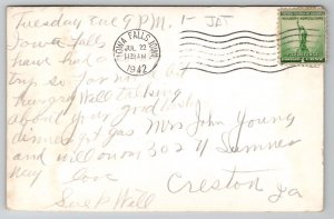 Tofte MN RPPC Breakers North Shore Hotel 1942 Young in Creston IA Postcard I25