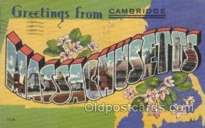 Massachusetts, USA Large Letter Town 1948 postal marking on left front edge, ...