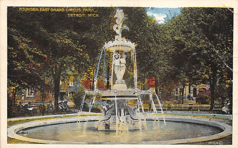 Circus Park Fountain East Grand  - Detroit, Michigan MI