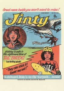 Skateboard The Birds Hitchcock Story 1970s Jinty Girls Comic Postcard