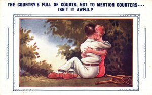 Vintage Postcard The Country's Full Of Courts Lovers Kissing Sweet Moments