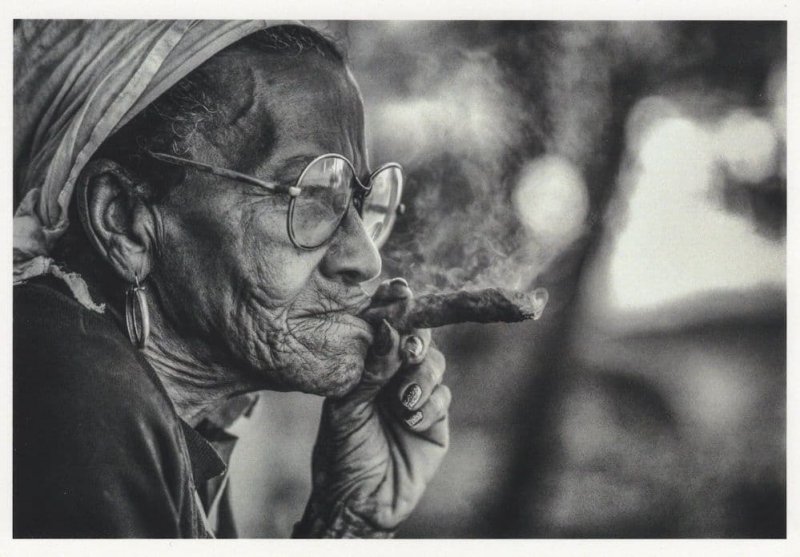 James Sparshatt Latin Old Lady Smoking A Joint Photo Award Postcard