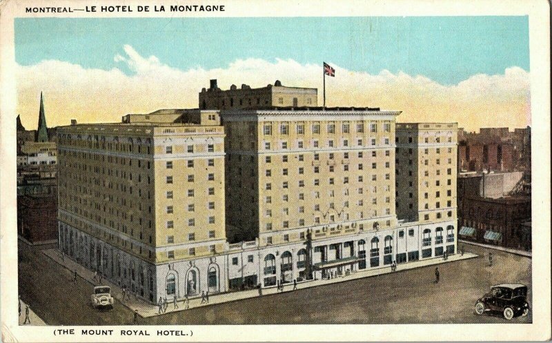 Le Hotel De La Montagne Royal Hotel Old Car Postcard European Postcard UNP Vtg