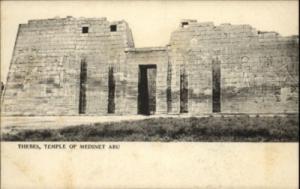 Thebes Egypt Temple of Medinet Abu c1910 Postcard
