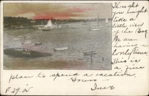 Onset Cape Cod MA Sunset on Bay c1900 Private Mailing Card