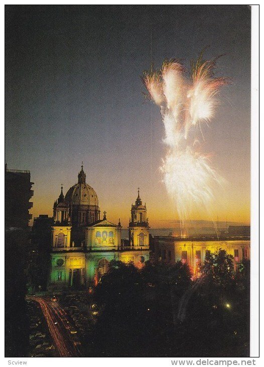 Fireworks at night, Governers Palace, Rio Grande Do Sul, Port Alegre, Plaza M...