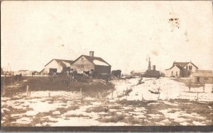 RPPC Kansas Farming Postcard Horses Cows Cattle Barn Pasture Farm Ki10