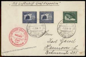 3rd Reich Germany 1938 Graf Zeppelin II LZ130 Sudetenland Liberation Flown 69212