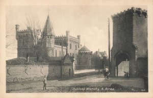 Schloss Monchy b. Arras WWI Feldpostkarte German Castle Gate Horseback Scene
