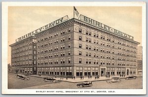 Vtg Denver Colorado CO Hotel Shirley Savoy 1930s Old Linen View Postcard