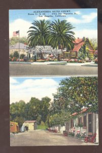 LOS ANGELES CALIFORNIA ROUTE 66 ALEXANDRIA AUTO COURT ADVERTISING POSTCARD
