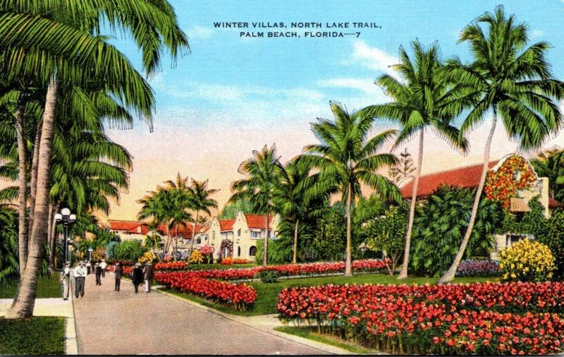 Florida Palm Beach Winter VIllas Along North Lake Trail 1948