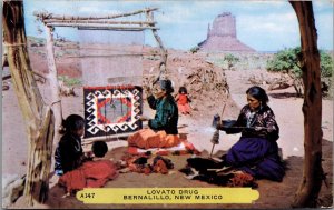 Lovato Drug Bernalillo New Mexico Native American Vintage Postcard C057